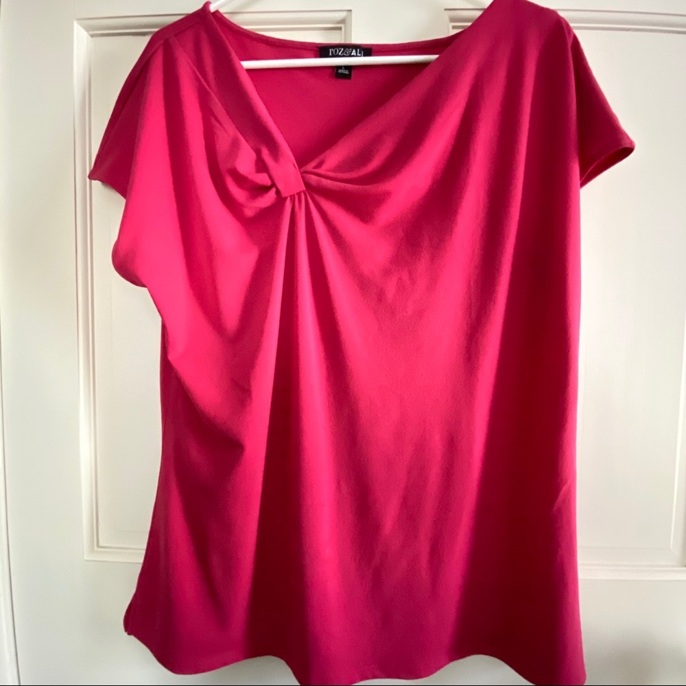 Roz & Ali Cap Sleeved Shell Hot Pink